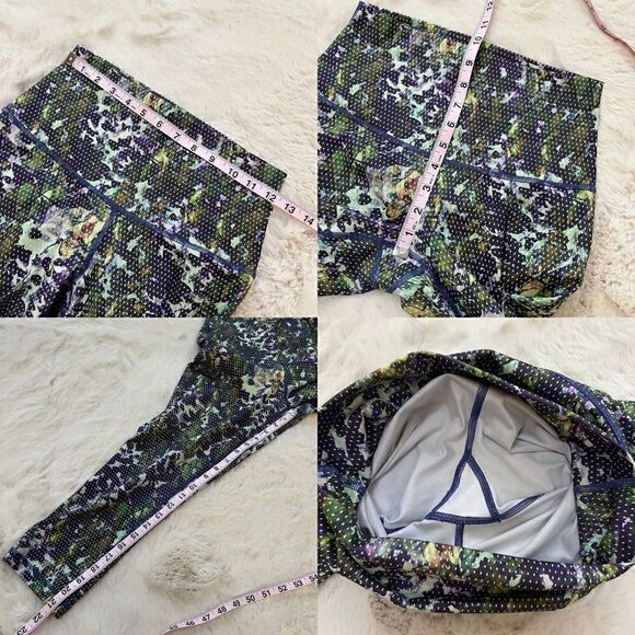 Lululemon High Rise Wunder Under Crop II Roll Down Floral Iris Print size 4 - Picture 11 of 12